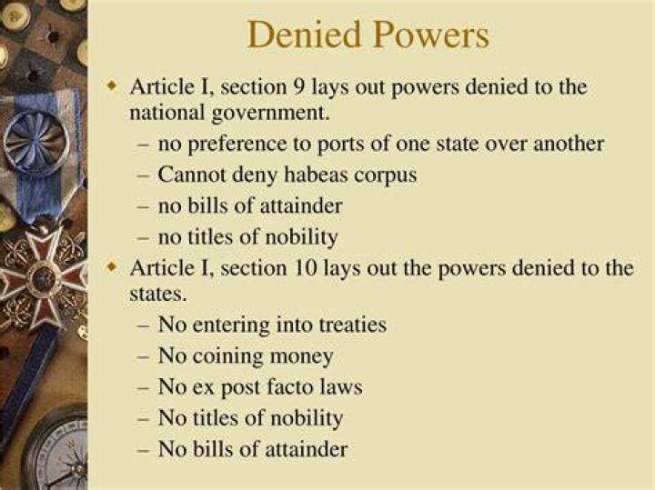 What powers of the government are explicitly denied in the Constitution?